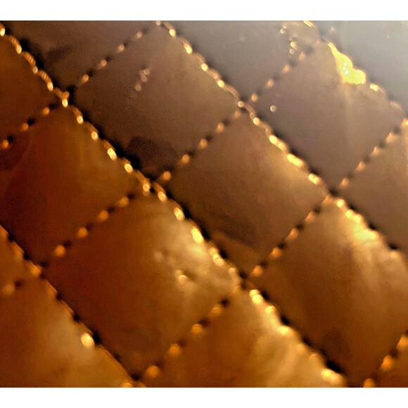 Consuela Quilted Brown Patent w Leather Trim Embroidered Clutch Wristlet NEW - Picture 11 of 14